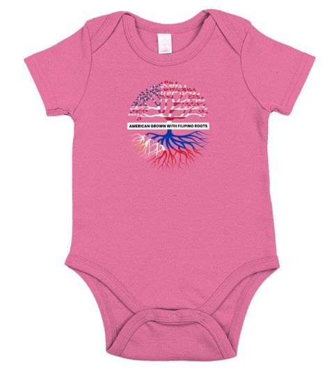 Philippines Filipino Flag USA American Family Short Sleeve Baby One-Piece