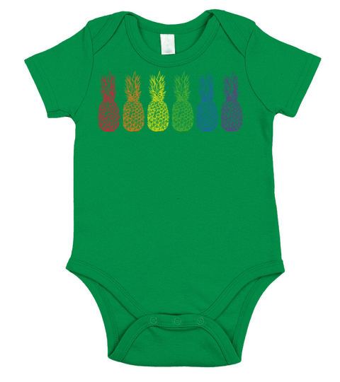 Rainbow Pineapple Tropical Gay Lesbian Pride LGBTQ Short Sleeve Baby One-Piece
