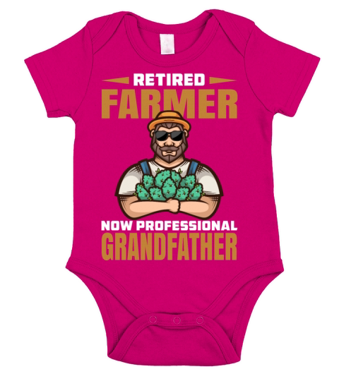Retired Farmer now professional Grandfather Short Sleeve Baby One-Piece