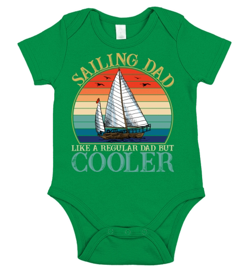 Sailing Dad Retro Sunset Fathers Day Short Sleeve Baby One-Piece