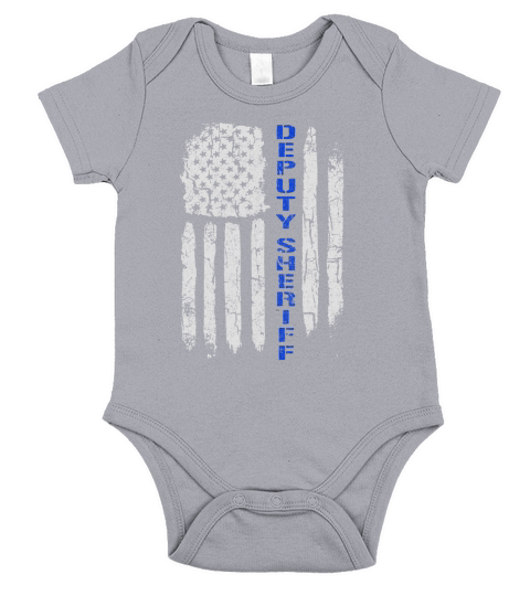 SHERIFF THIN BLUE LINE AMERICAN FLAG 2 Short Sleeve Baby One-Piece