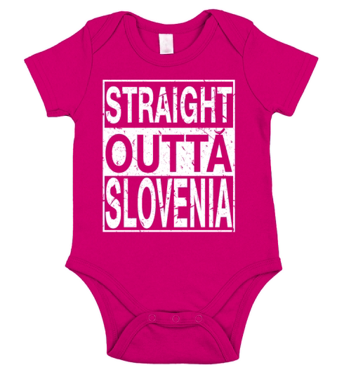 Slovenia Straight Outta Slovenia Short Sleeve Baby One-Piece