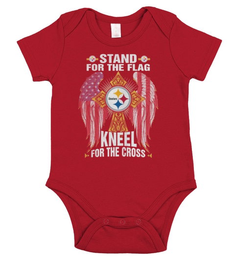 stand for the flag steeler knnel for the cross Short Sleeve Baby One-Piece