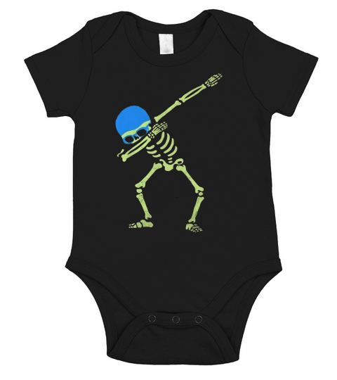 SWIMMING SKELETON DABBING Short Sleeve Baby One-Piece