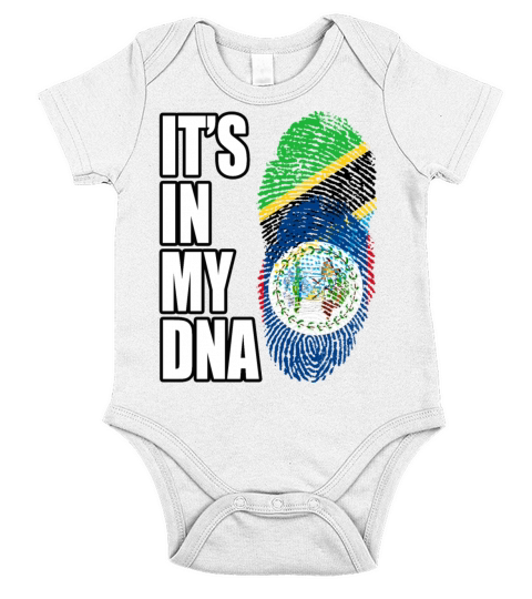 Tanzanian And Belizean Vintage Heritage DNA Flag Short Sleeve Baby One-Piece
