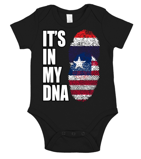 Thai And Liberian Vintage Heritage DNA Flag Short Sleeve Baby One-Piece