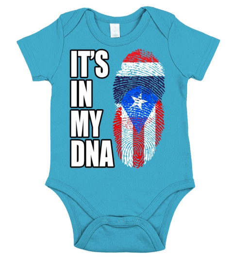 Thai And Puerto Rican Vintage Heritage DNA Flag Short Sleeve Baby One-Piece