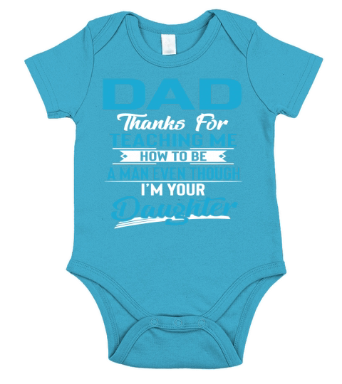 Thanks For Teaching Me Dad and Daughter Short Sleeve Baby One-Piece