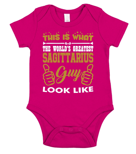 This What Worlds Greatest Sagittarius Guy Looks T-Shirt Short Sleeve Baby One-Piece