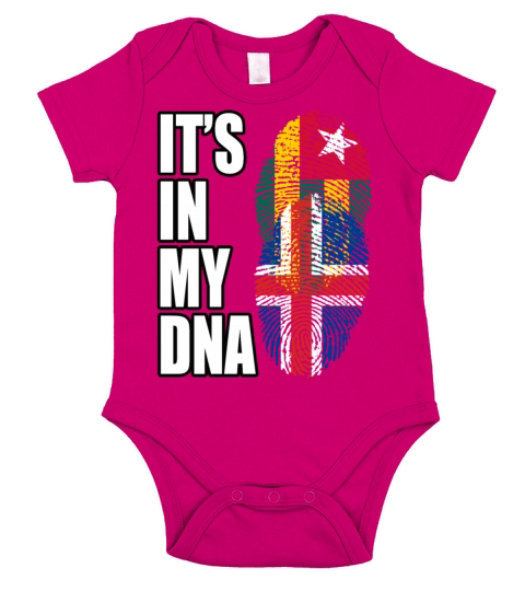 Togolese And Icelandic Mix Heritage DNA Flag Short Sleeve Baby One-Piece