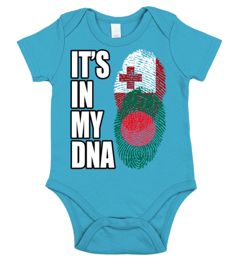 Tongan And Bangladeshi Mix Heritage DNA Flag Short Sleeve Baby One-Piece