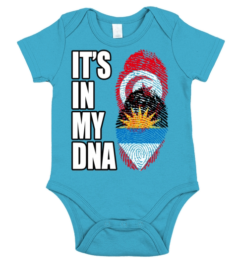 Tunisian And Antiguan Mix Heritage DNA Flag Short Sleeve Baby One-Piece