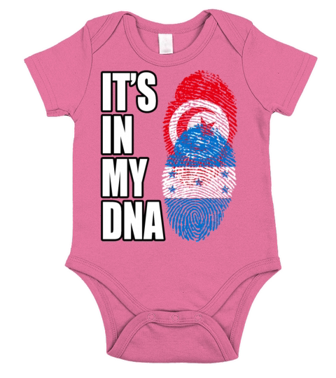 Tunisian And Honduran Mix Heritage DNA Flag Short Sleeve Baby One-Piece