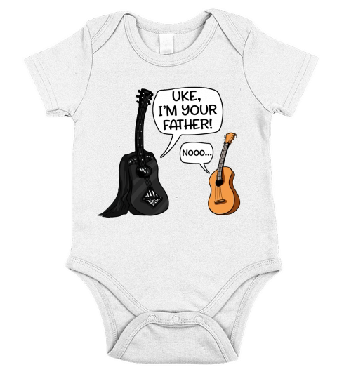 Uke I Am Your Father Funny Guitar And Ukulele Cartoon Short Sleeve Baby One-Piece