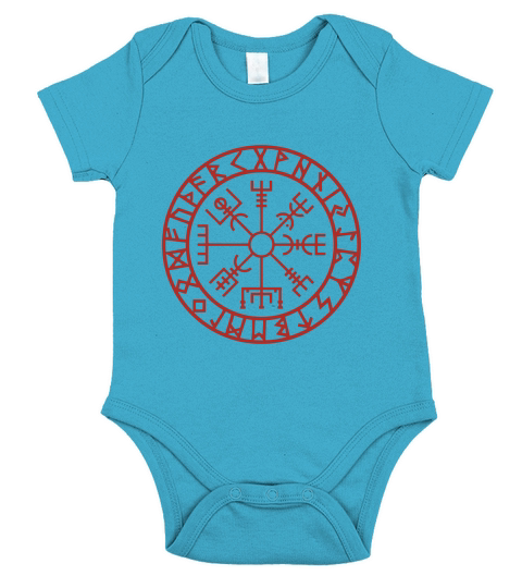 Vegvisir, Futhark, Runes, Navigator, Short Sleeve Baby One-Piece