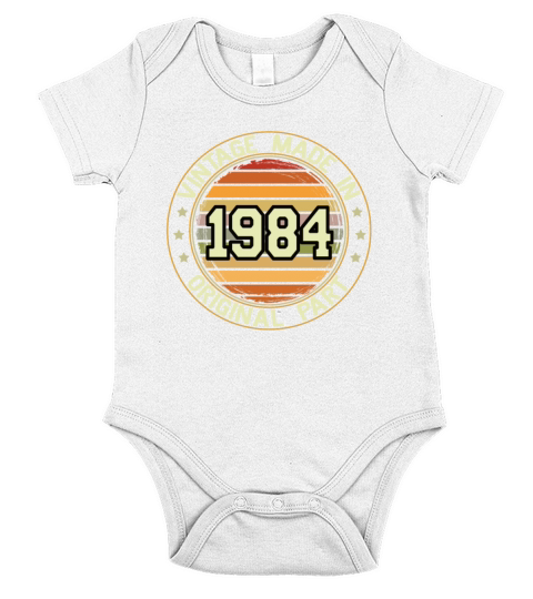 Vintage Made In 1984 Original Part Birthday 1984 Short Sleeve Baby One-Piece