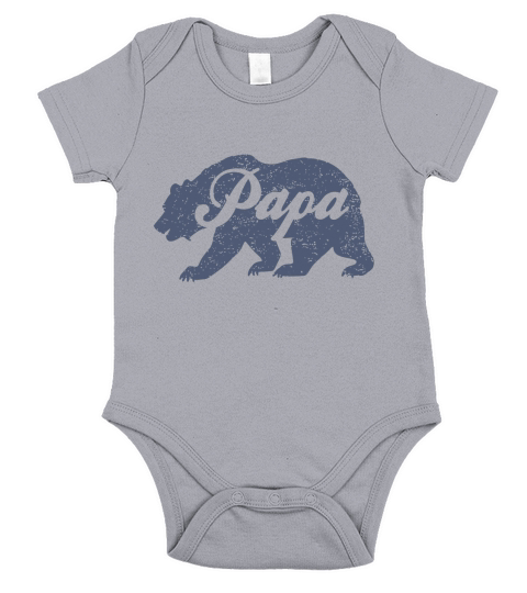 Vintage Papa Bear Fathers Day Gift Short Sleeve Baby One-Piece