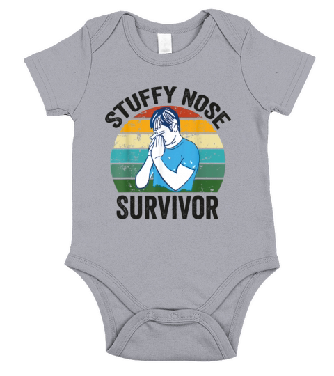 Vintage Stuffy Nose Survivor Short Sleeve Baby One-Piece