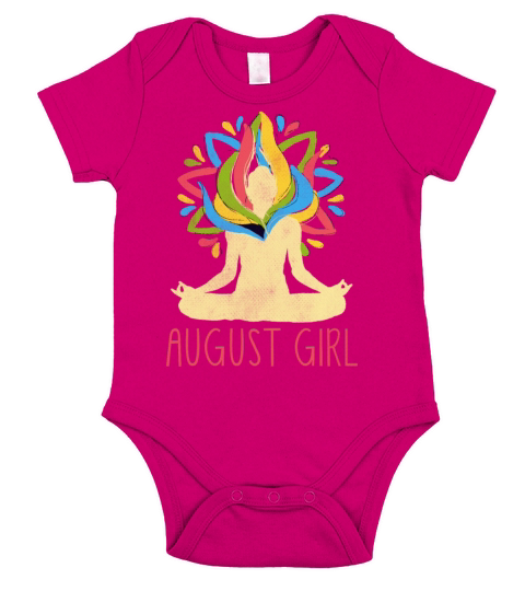 Yoga Mandala Meditation Birth Born Month August Short Sleeve Baby One-Piece