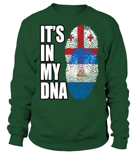 Georgian And Nicaraguan Mix Heritage DNA Flag Sweatshirt Unisex