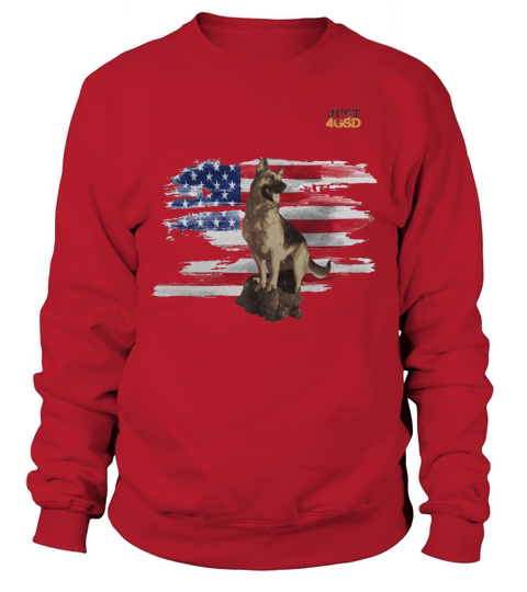 Just4GSD German Shepherd American Flag Sweatshirt Unisex