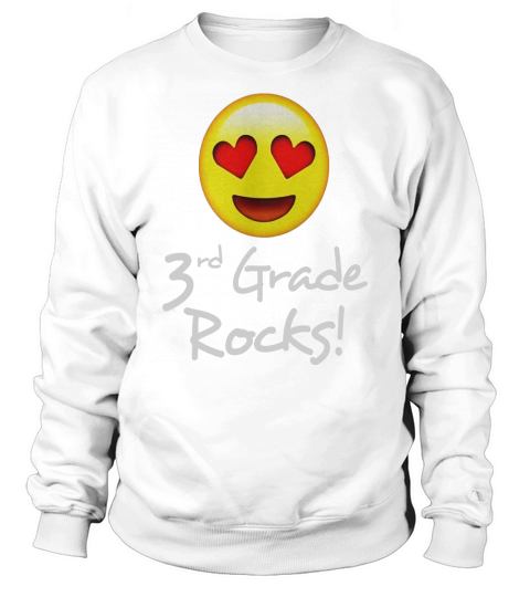 Third Grade Rocks Emoji Shirt Funny 3rd Graders &amp;amp;amp; Teachers Sweatshirt Unisex