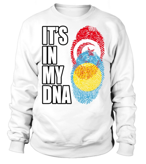Tunisian And Palauan Mix Heritage DNA Flag Sweatshirt Unisex