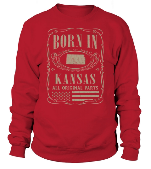 Vintage America US States Born Kansas Sweatshirt Unisex