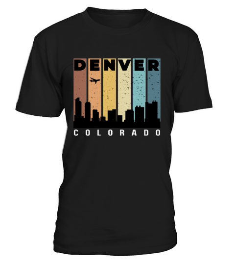 Denver city skyline colorado Vintage color usa T-Shirt Unisex