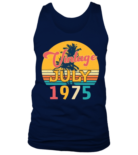 1975 July Vintage With Palm Trees Tank Top Unisex