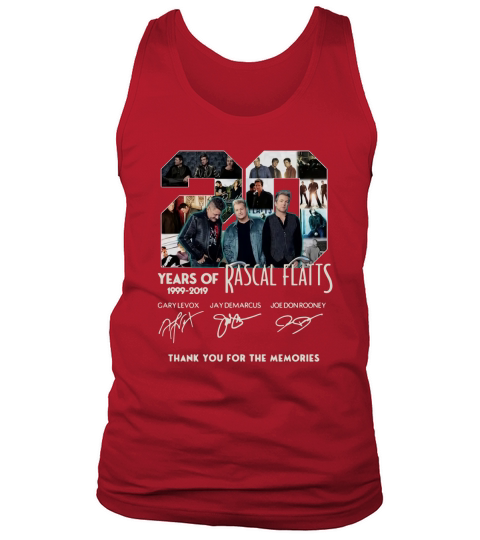 20 Years of Rascal Flatts 1999-2019 thank you for the memories shirt Tank Top Unisex