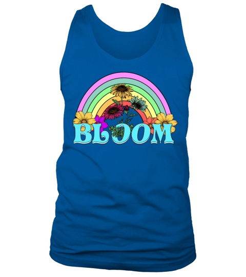 Bloom - Rainbow And Flowers Vintage Retro Encourag Tank Top Unisex