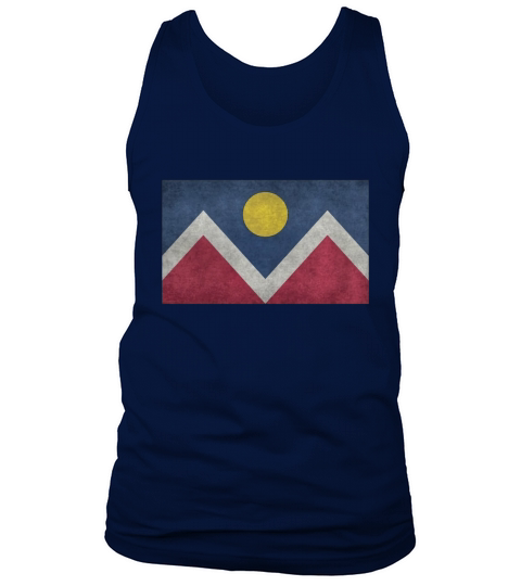 Denver City Flag T-Shirt with vintage grungy textures Tank Top Unisex