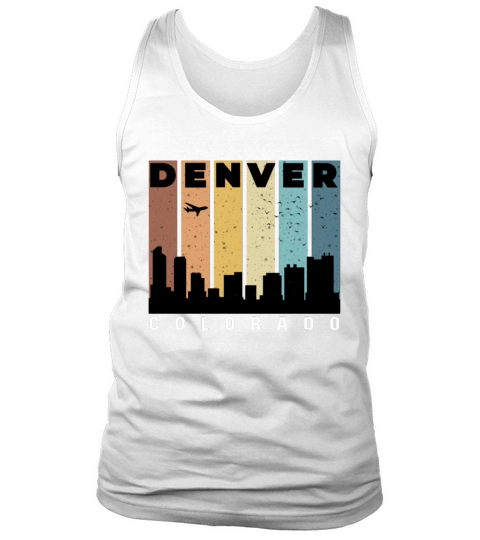 Denver city skyline colorado Vintage color usa Tank Top Unisex