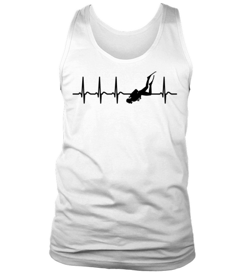 Funny Cool Heart Frequency Scuba Diving Diver Tank Top Unisex