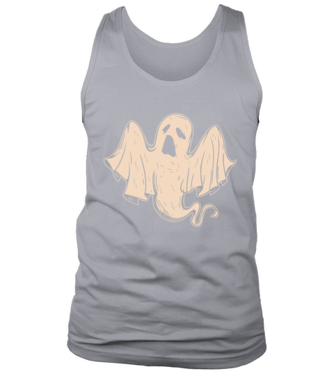 Halloween Ghost Line Art Drawing Ghost Fan Horror Tank Top Unisex
