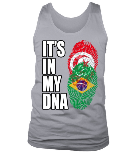 Tunisian And Brazilian Mix Heritage DNA Flag Tank Top Unisex