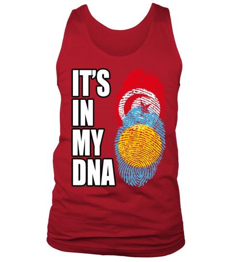 Tunisian And Palauan Mix Heritage DNA Flag Tank Top Unisex
