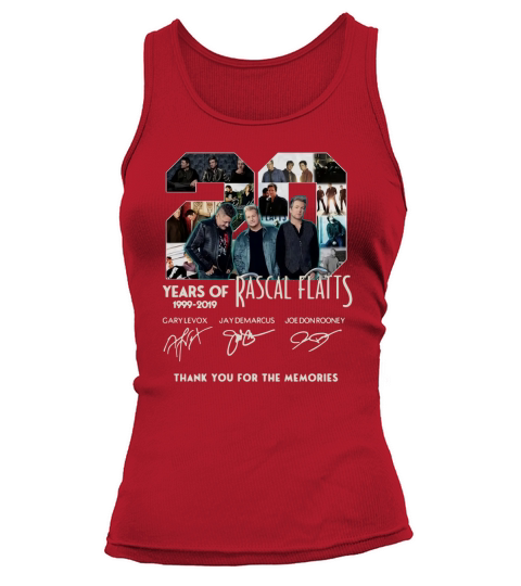 20 Years of Rascal Flatts 1999-2019 thank you for the memories shirt Tank top Woman