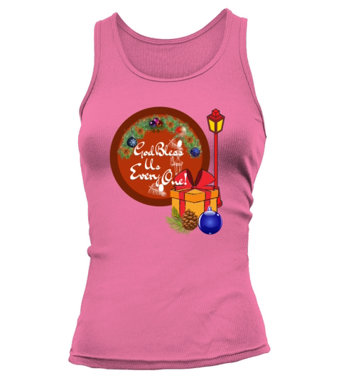 Cute A Christmas Carol God Bless Us Everyone Lamp Tank top Woman
