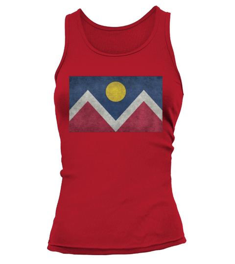 Denver City Flag T-Shirt with vintage grungy textures Tank top Woman