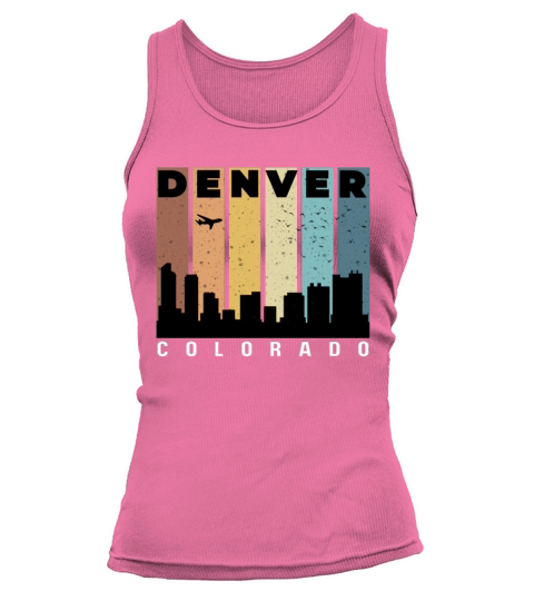 Denver city skyline colorado Vintage color usa Tank top Woman