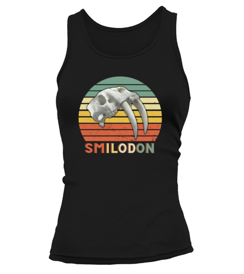 smilodon skull model tooth shirt Tank top Woman