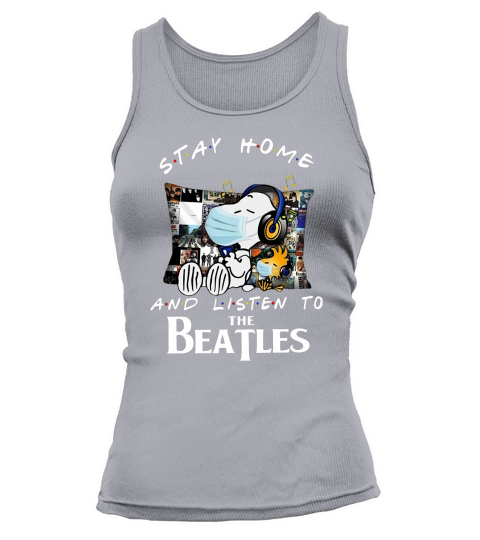 Snoopy And Woodstock Stay Home And Listen To The Beatles Shirt Tank top Woman