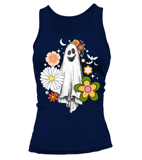 Vintage Floral Ghost Cute Halloween Costume Funny Tank top Woman