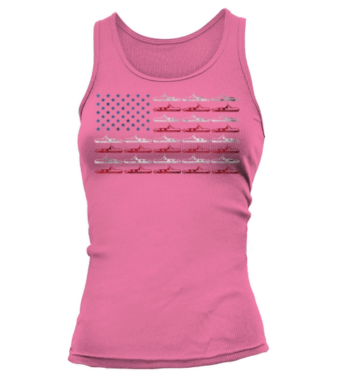 Vintage Submarine American Flag 4th of July Navy Tank top Woman