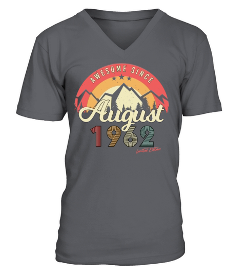 1962 60th Birthday In August V-Neck T-shirt