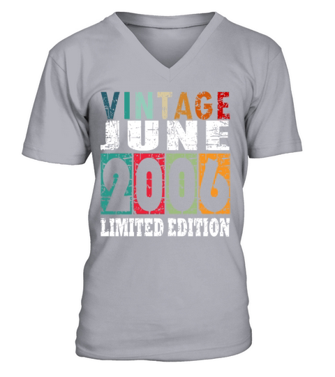 2006 vintage born in June gift V-Neck T-shirt
