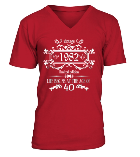 40th Birthday Gifts for Women Ladies Royal Vintage V-Neck T-shirt