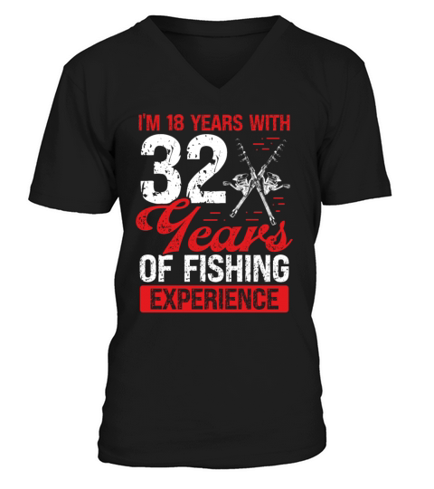 50th Birthday for Men Fishing 50 Year Old Fisher V-Neck T-shirt